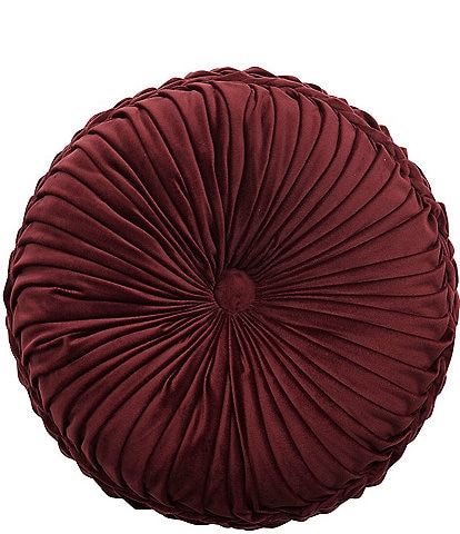 J. Queen New York Calistoga Button-Tufted Braided Detail Tufted Round Pillow