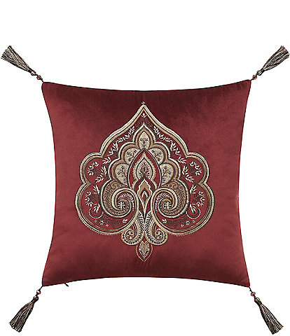 J. Queen New York Calistoga Multi-Colored Tassel Embellished Square Decorative Pillow