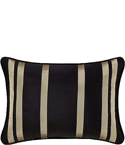 J. Queen New York Calvari Geometric Polished Striped Reversible Boudoir Pillow
