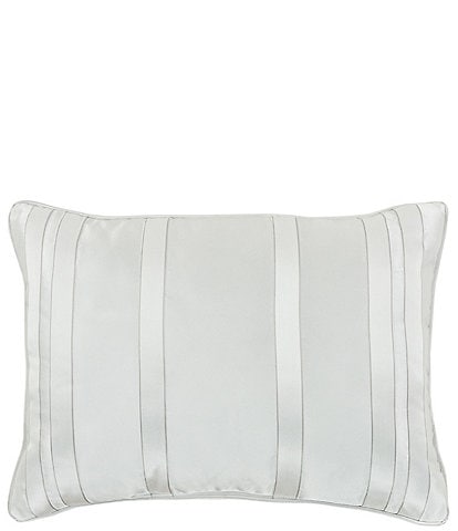 J. Queen New York Calvari Geometric Polished Platinum Striped Reversible Boudoir Pillow