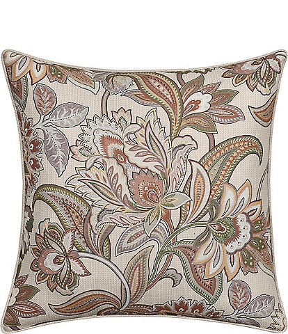 J. Queen New York Captiva Jacobean Floral Printed Square Decorative Pillow
