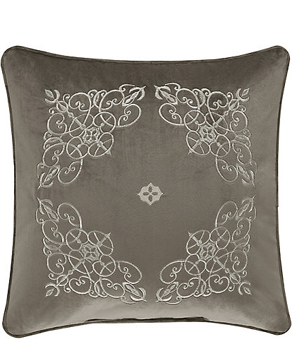 J. Queen New York Crestview Embroidered Velvet Square Pillow