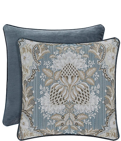 J. Queen New York Crystal Palace Floral Jacquard & Velvet Square Pillow
