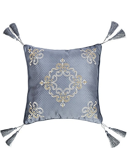 J. Queen New York Dicaprio 18-inch Embellished Double Tasseled Reversible Square Pillow