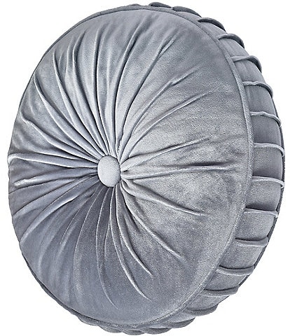 J. Queen New York Dicaprio Button-Tufted Pleated Round Pillow