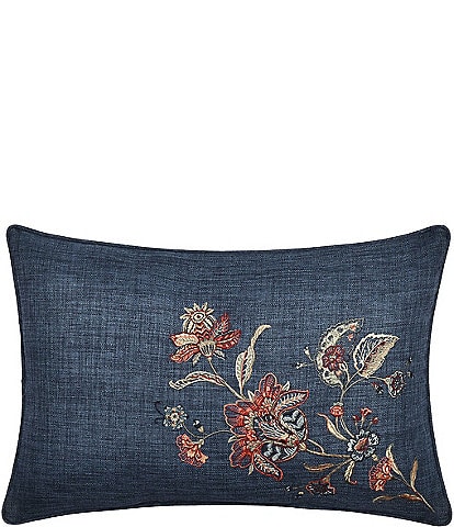 J. Queen New York Enchanted Garden Indigo Boudoir Decorative Throw Pillow