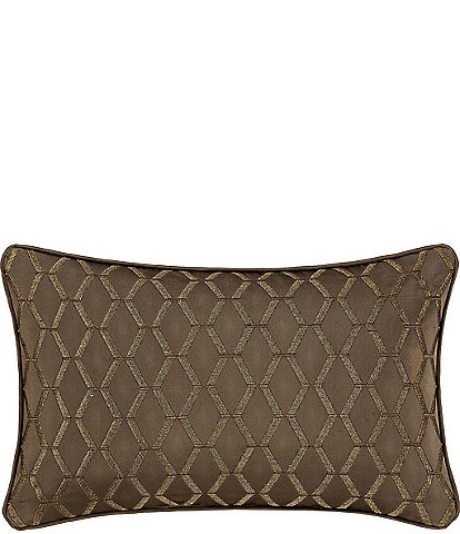 J. Queen New York Evander Woven Geometric Design Boudoir Embellished Decorative Throw Pillow