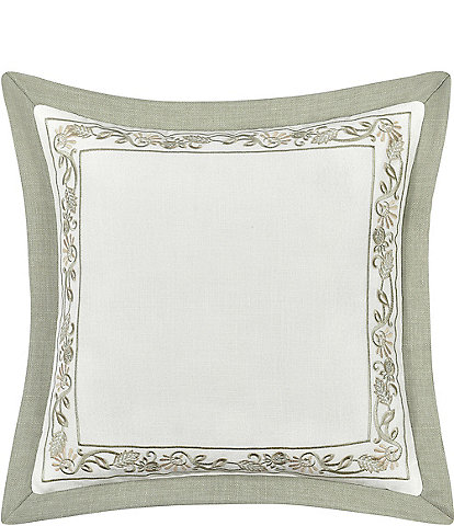 J. Queen New York Fairview Bordered with Embroidery Reversible Square Decorative Throw Pillow