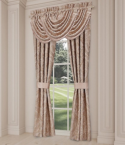 J. Queen New York Fiorello Traditional Framed Damask Window Treatment