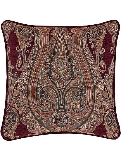 J. Queen New York Garnet Square Damask Decorative Pillow