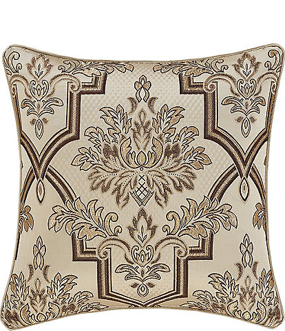 J. Queen New York Gold Coast Woven Damask Decorative Reversible Square Pillow