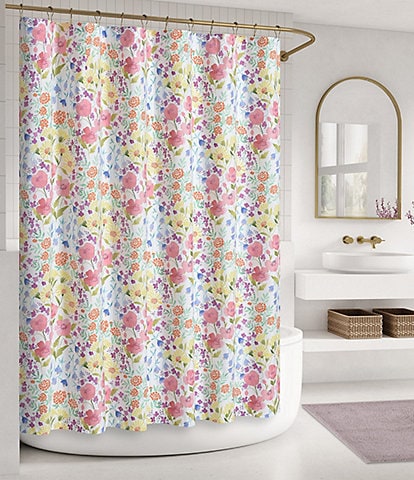 J. Queen New York Jules Colorful Wildflowers Printed Shower Curtain