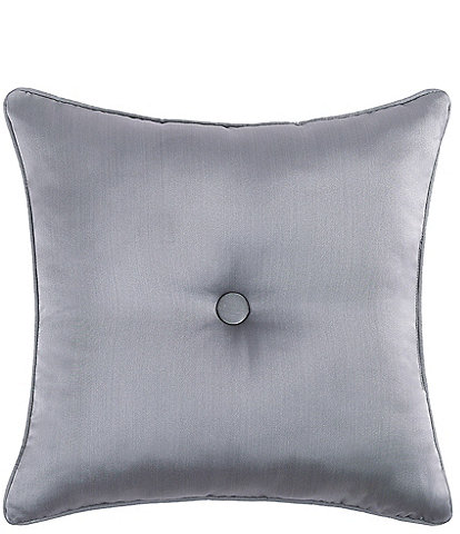 J. Queen New York Krista Tufted-Button Mitered Striped Border Reversible Square Decorative Pillow