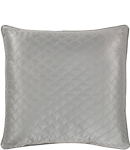 J. Queen New York Lyndon Embroidery Foulard Satin Quilted Square Pillow