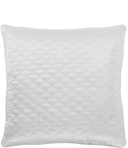 J. Queen New York Lyndon Embroidery Foulard Satin Quilted Square Pillow