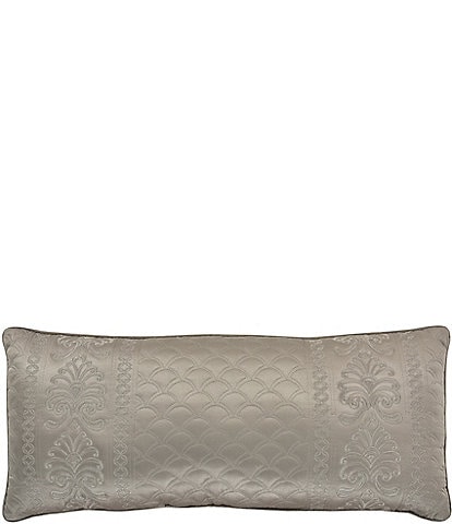 J. Queen New York Lyndon Damask Embroidered Matte Satin Quilted Boudoir Pillow