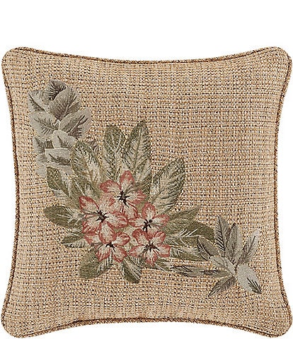 J. Queen New York Martinique Floral Embroidery Square Pillow
