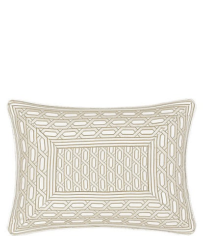 J. Queen New York Metropolitan Woven Geometric Pattern Reversible Boudoir Pillow
