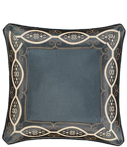 J. Queen New York Monroe Woven Medallion Border Reversible Decorative Throw Square Pillow