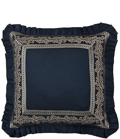 J. Queen New York Monte Carlo Lace Scroll Border Embellished Square Pillow