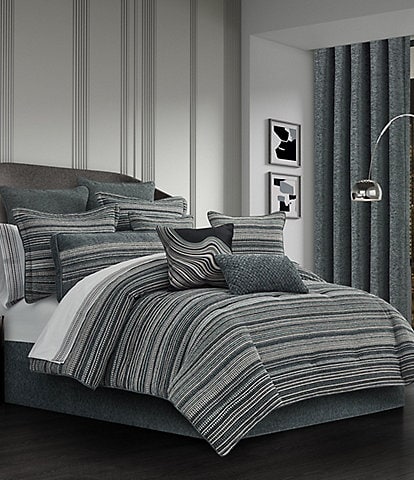 J. Queen New York Parallel Southwestern Horizontal Chenille Striped Comforter Set
