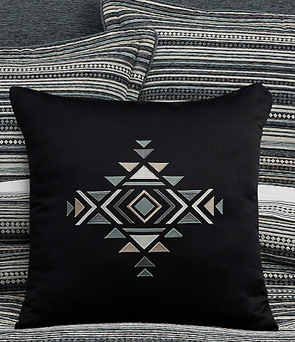 J. Queen New York Parallel Southwestern Print Embellished Decorative Square Pillow