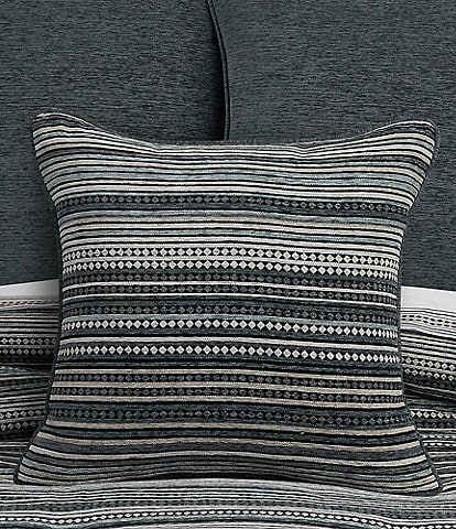 J. Queen New York Parallel Stripe Patterned Decorative Reversible Square Pillow