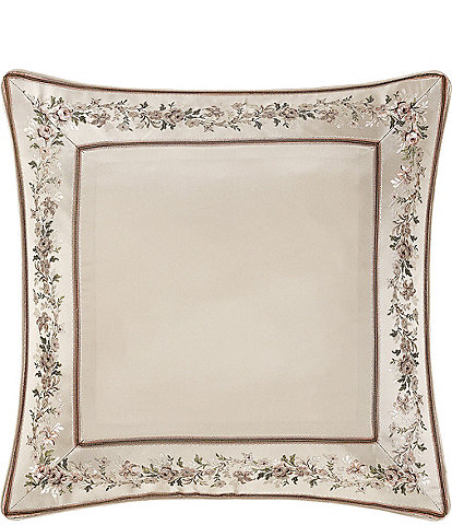 J. Queen New York Pecora Mitered Woven Floral Border Reversible Euro Sham