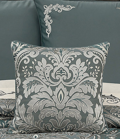 J. Queen New York Renata Large-Scale Woven Damask Reversible Square Decorative Throw Pillow