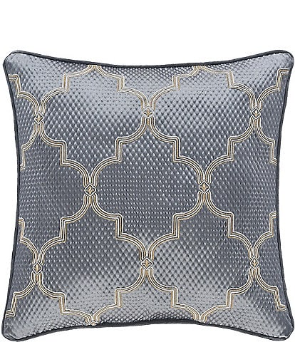 J. Queen New York San Marino Diamond Matelasse Square Embellished Decorative Pillow