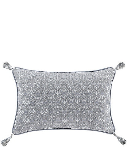 J. Queen New York Sondra Multi-Colored Tassel Woven Foulard Reversible Boudoir Decorative Pillow