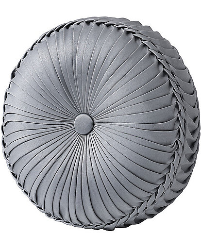 J. Queen New York Sondra Woven Button-Tufted Round Pillow