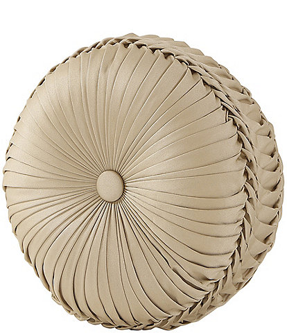 J. Queen New York Sondra Woven Button-Tufted Round Pillow