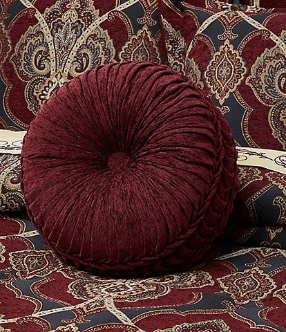 J. Queen New York Sovana Button-Tufted Chenille Round Pillow