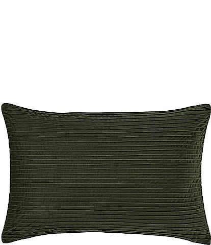 J. Queen New York Townsend Straight Pleated Velvet Lumbar Decorative Pillow Cover