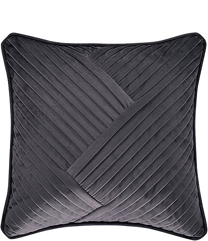 J. Queen New York Tribeca 18#double; Square Pleated Decorative Pillow