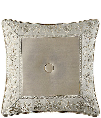 J. Queen New York Viola 18#double; Tufted-Button Border Framed Decorative Square Pillow
