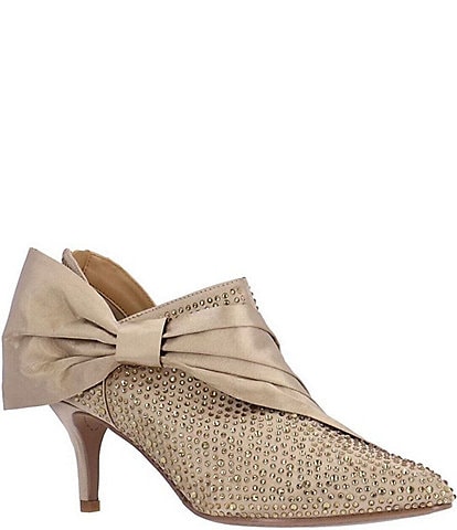 J. Renee Elettra Rhinestone Satin Side Bow Shooties