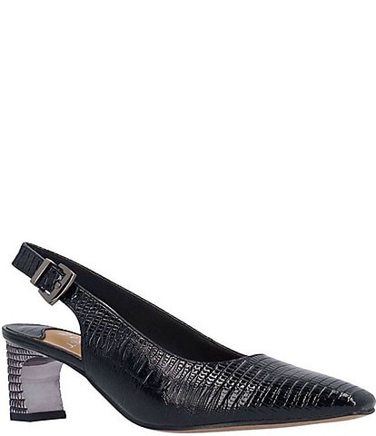 J. Renee Hadyn Lizard Print Slingback Dress Pumps