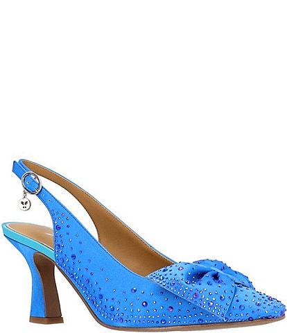 J. Renee Harlan Rhinestone Bow Slingback Pumps
