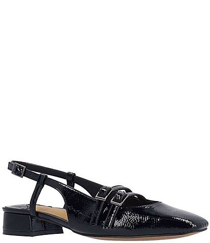 J. Renee Jovana Patent Slingback Buckled Mary Jane Pumps