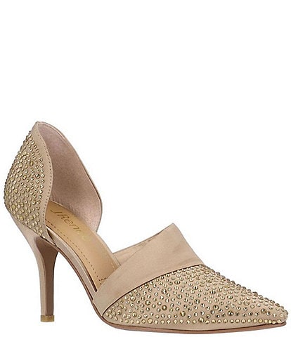 J. Renee Kaleena Satin Rhinestone d'Orsay Pumps