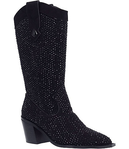 J. Renee Laylani Microsuede Embellished Western Inspired Boots