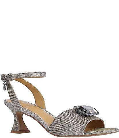 J. Renee Nickee Shimmer Jewel Ankle Strap Dress Sandals