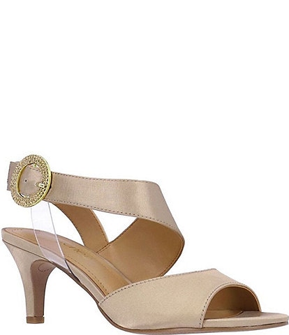 J. Renee Safira Satin Asymmetrical Dress Sandals
