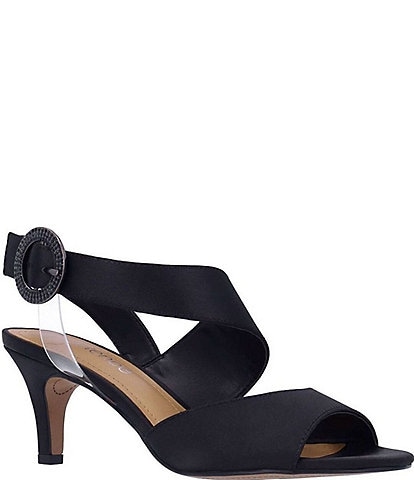 J. Renee Safira Satin Asymmetrical Dress Sandals