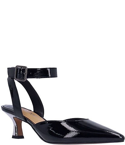 J. Renee Tamsin Patent Ankle Strap Dress Pumps