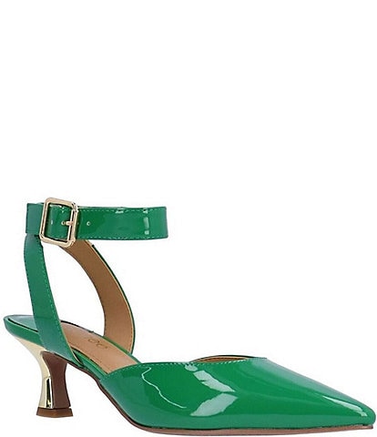 J. Renee Tamsin Patent Ankle Strap Dress Pumps