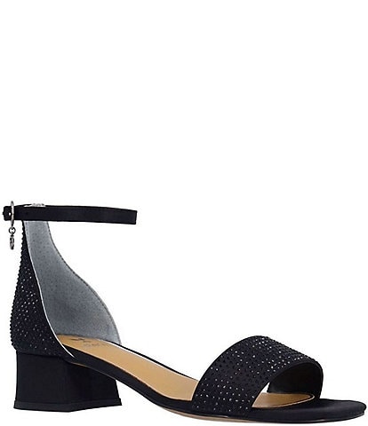 J. Renee Winsley Satin Rhinestone Dress Sandals