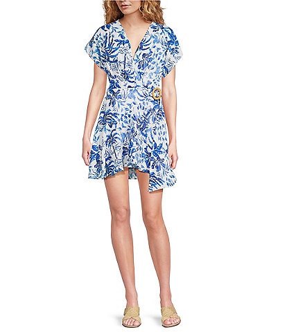 J.Marie Hayden V-Neck Flutter Sleeve Wrap Romper